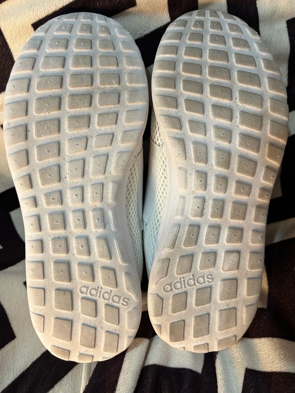 adidas Women's White Slip-On Sneakers with Rainbow Logo